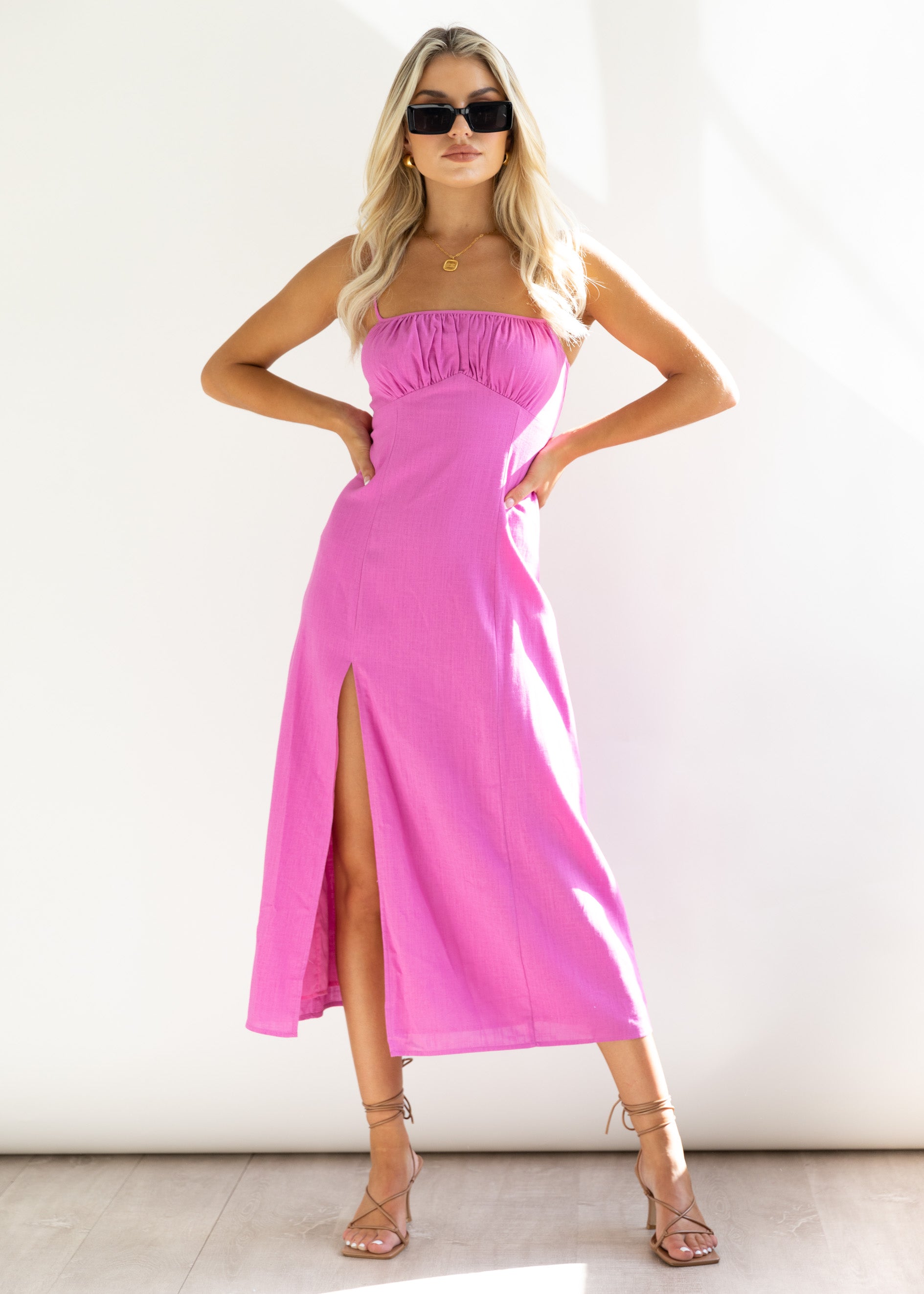 Kodi Midi Dress - Hot Pink