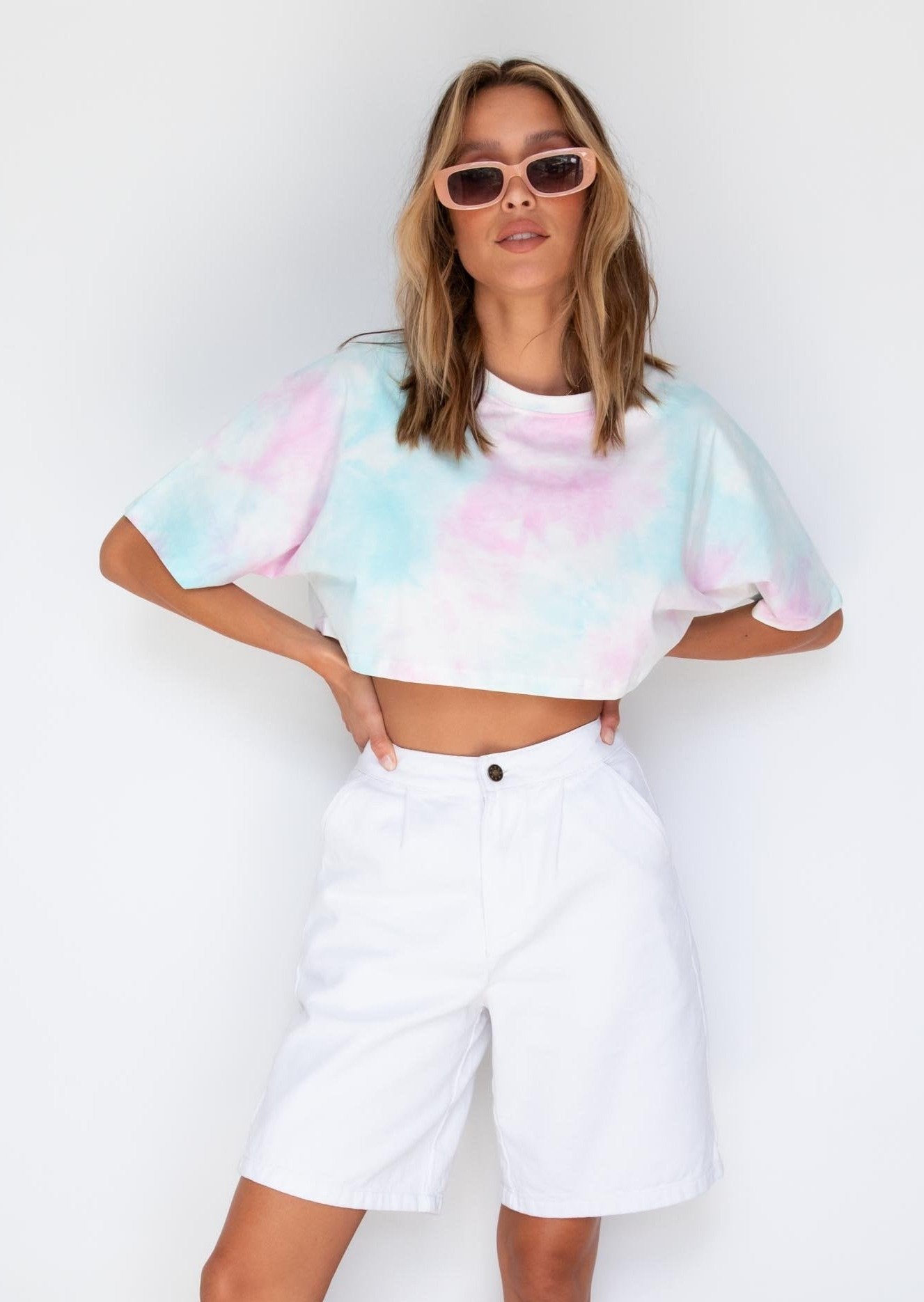 Camile Crop Tee - Candy Tie Dye