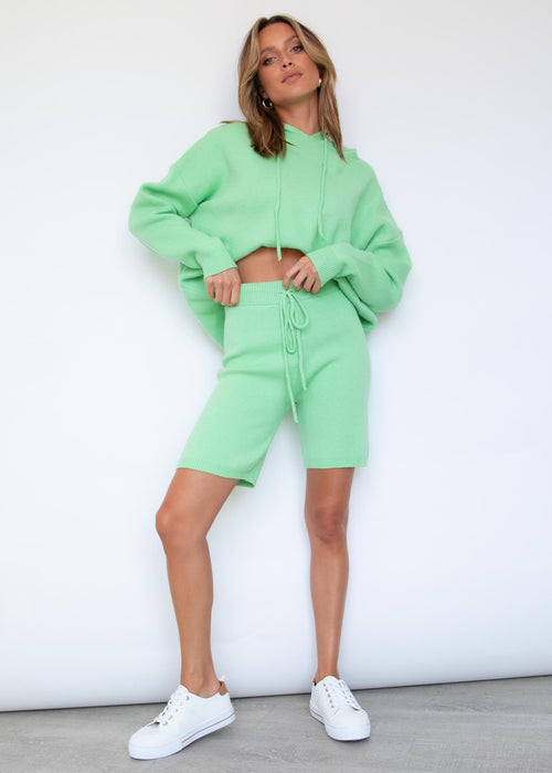 Emersyn Hooded Sweater  - Lime