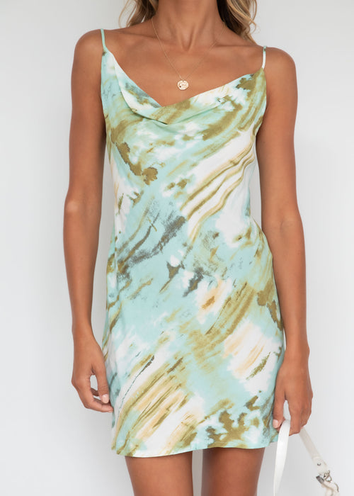 Sunset Fever Dress - Sage Watercolour