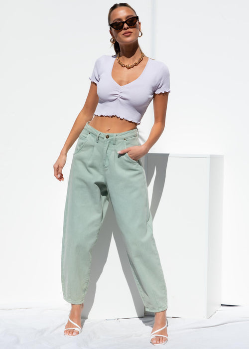 Stacey Knit Crop - Lilac