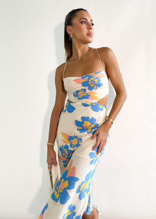 Yarah Midi Dress - Beige Floral