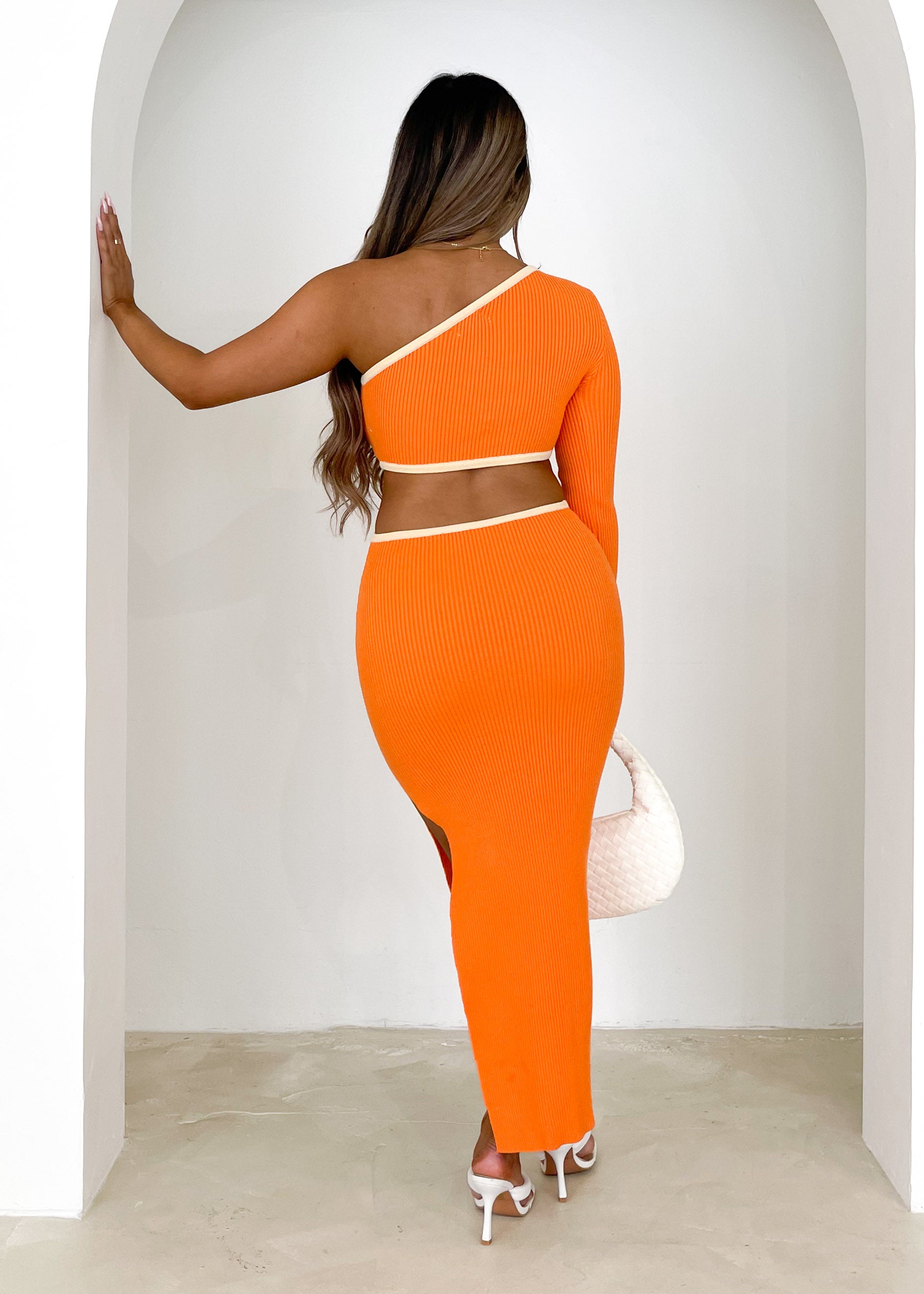 Taelor Knit Midi Dress - Tangerine