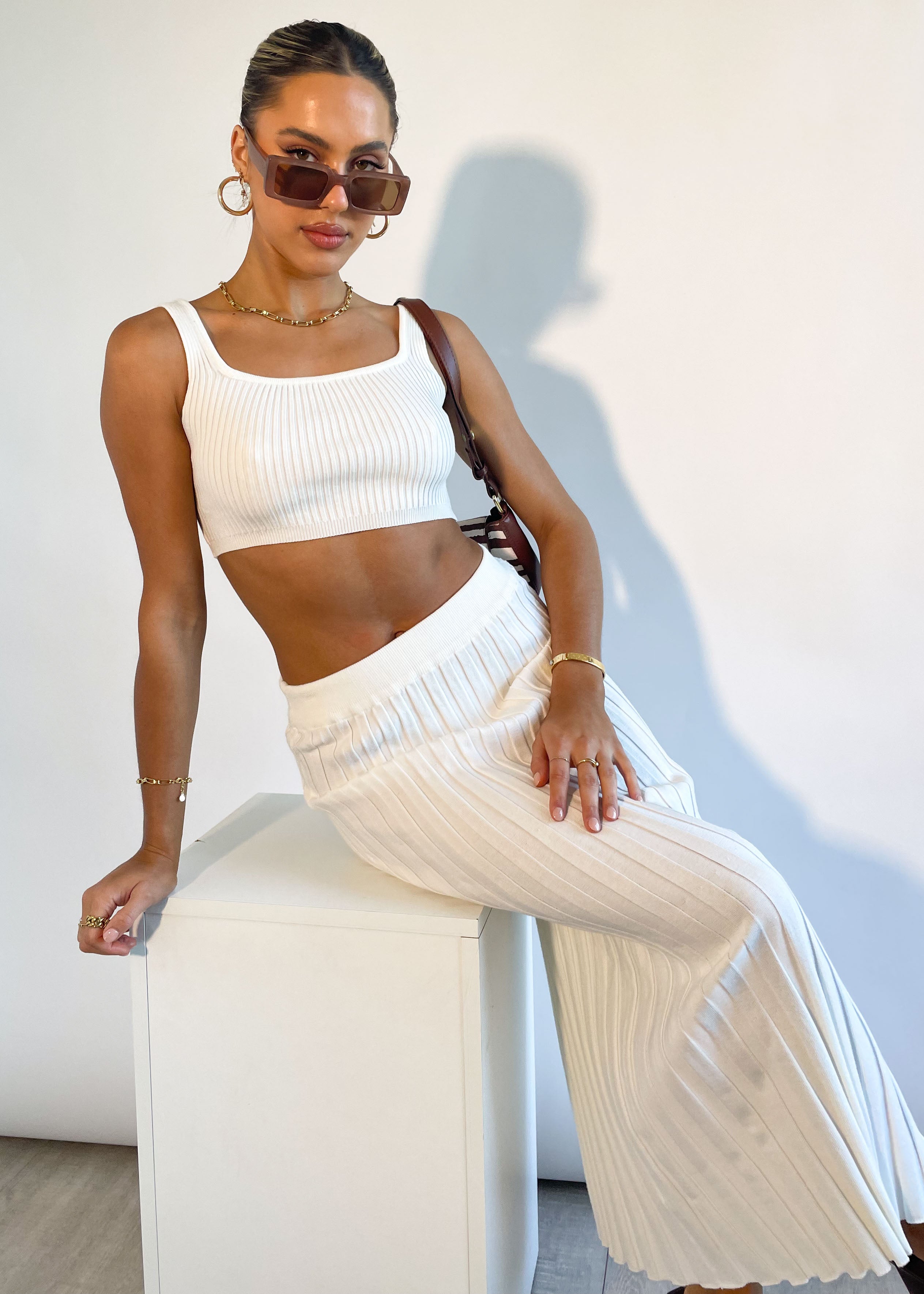 Passia Knit Midi Skirt - Off White