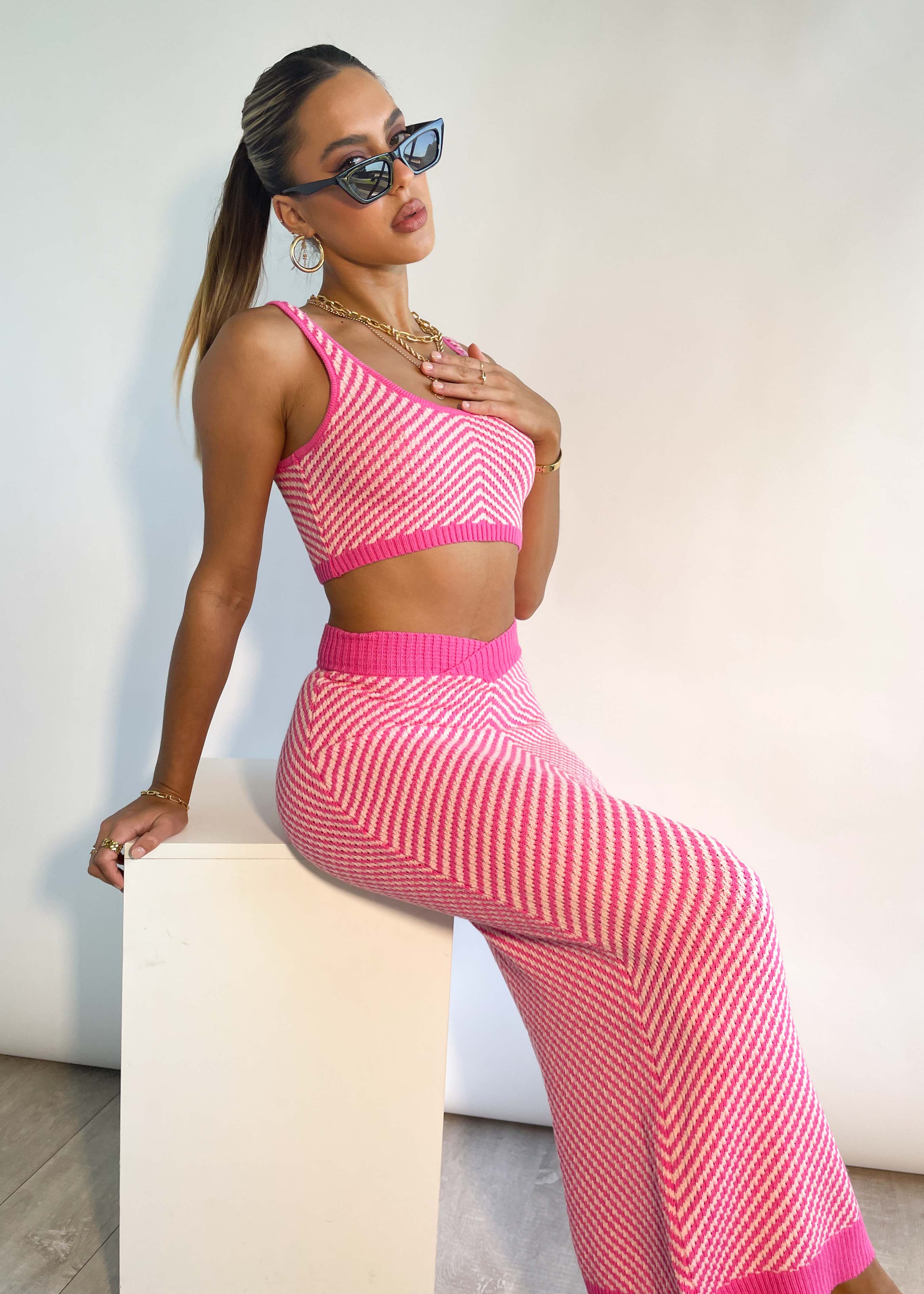 Perri Knit Midi Skirt - Pink