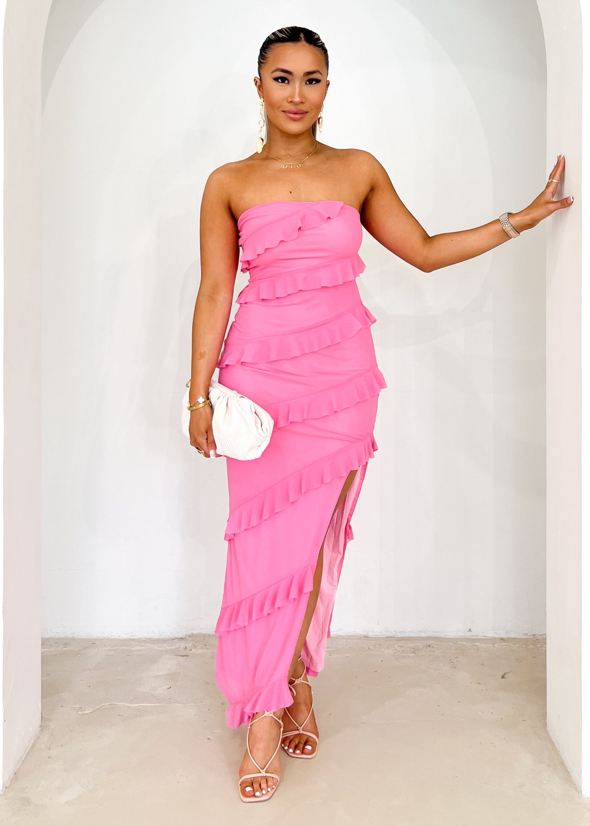Lalara Strapless Maxi Dress - Pink