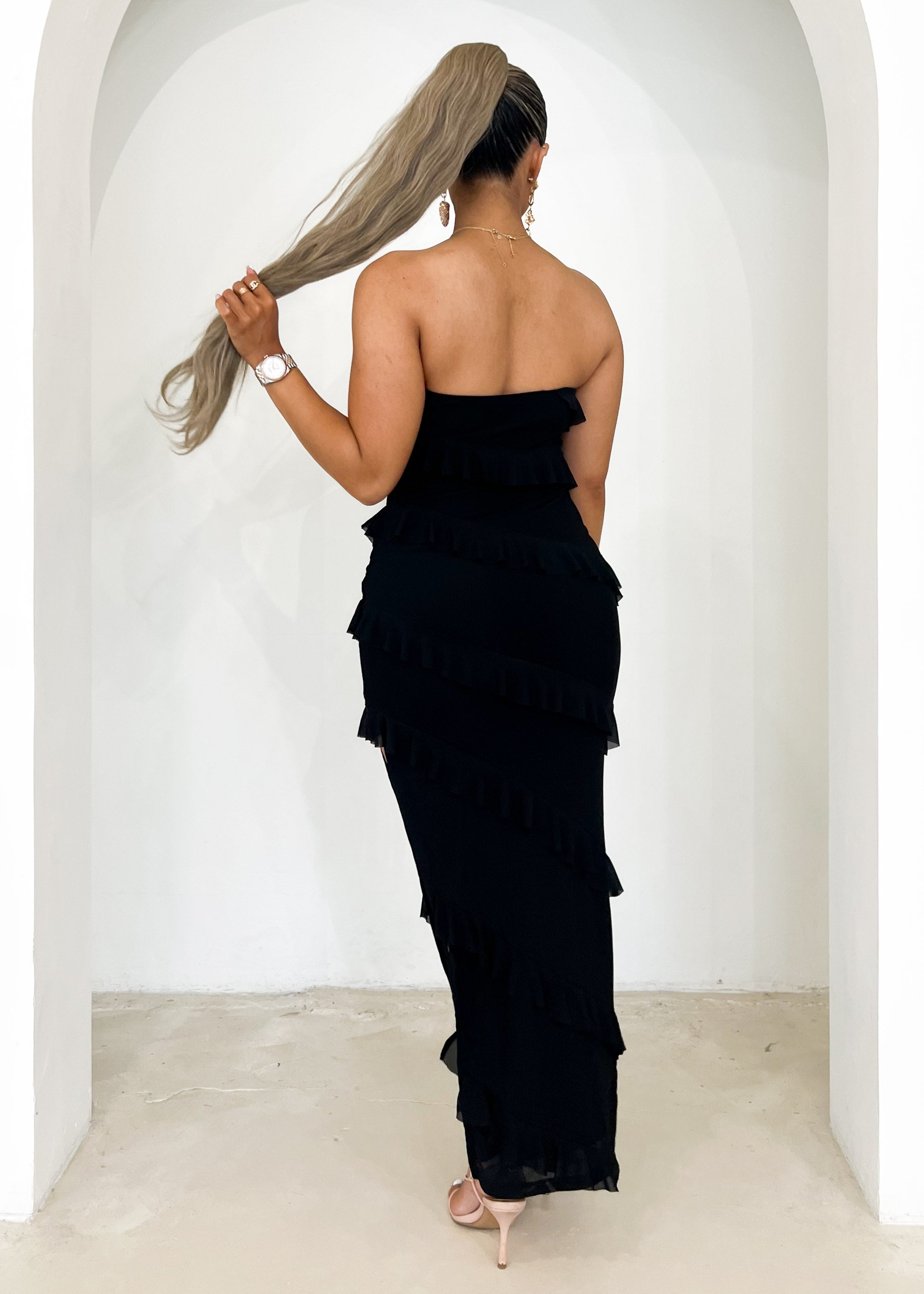 Lalara Strapless Maxi Dress - Black