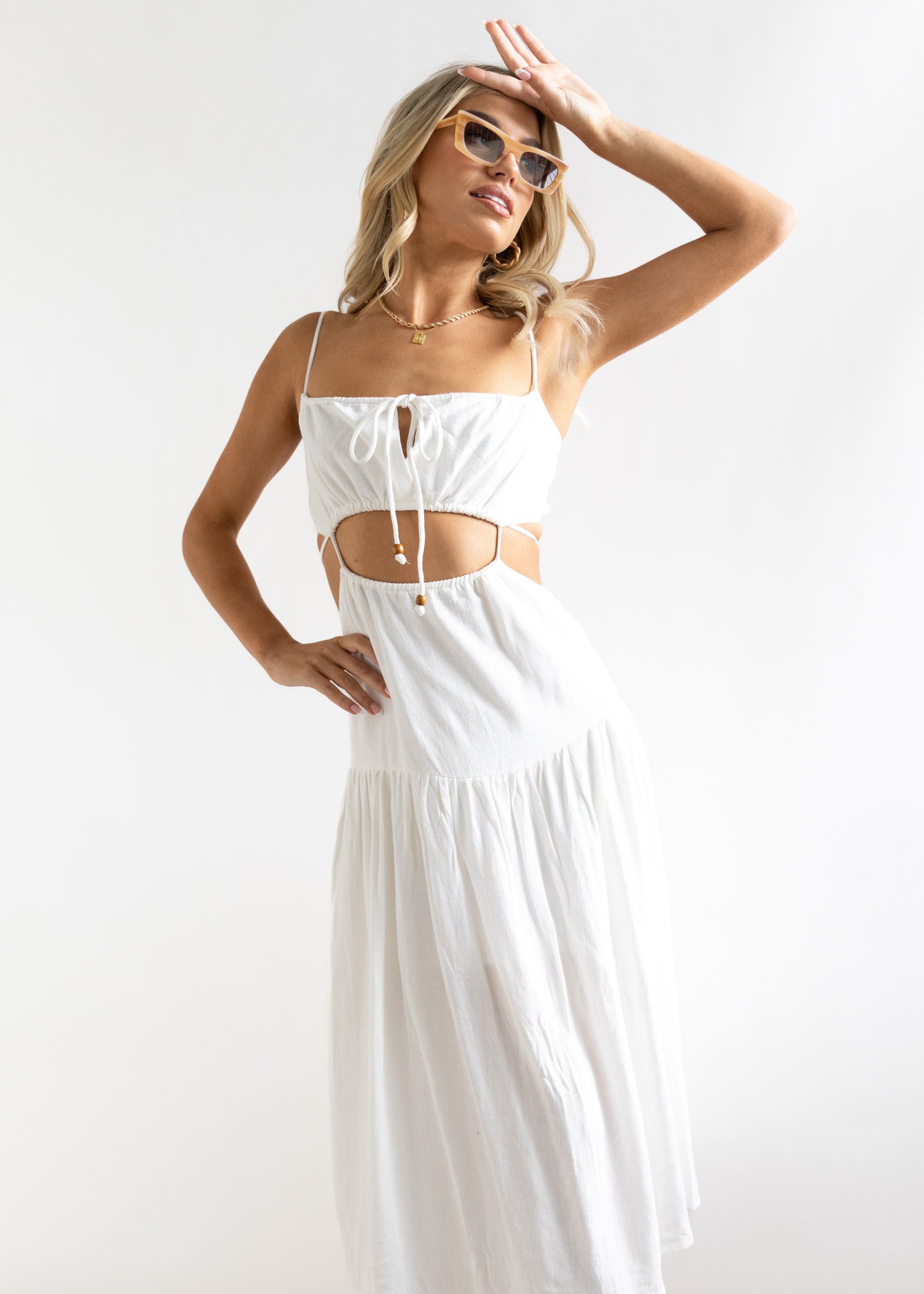 Nia Midi Dress - Off White