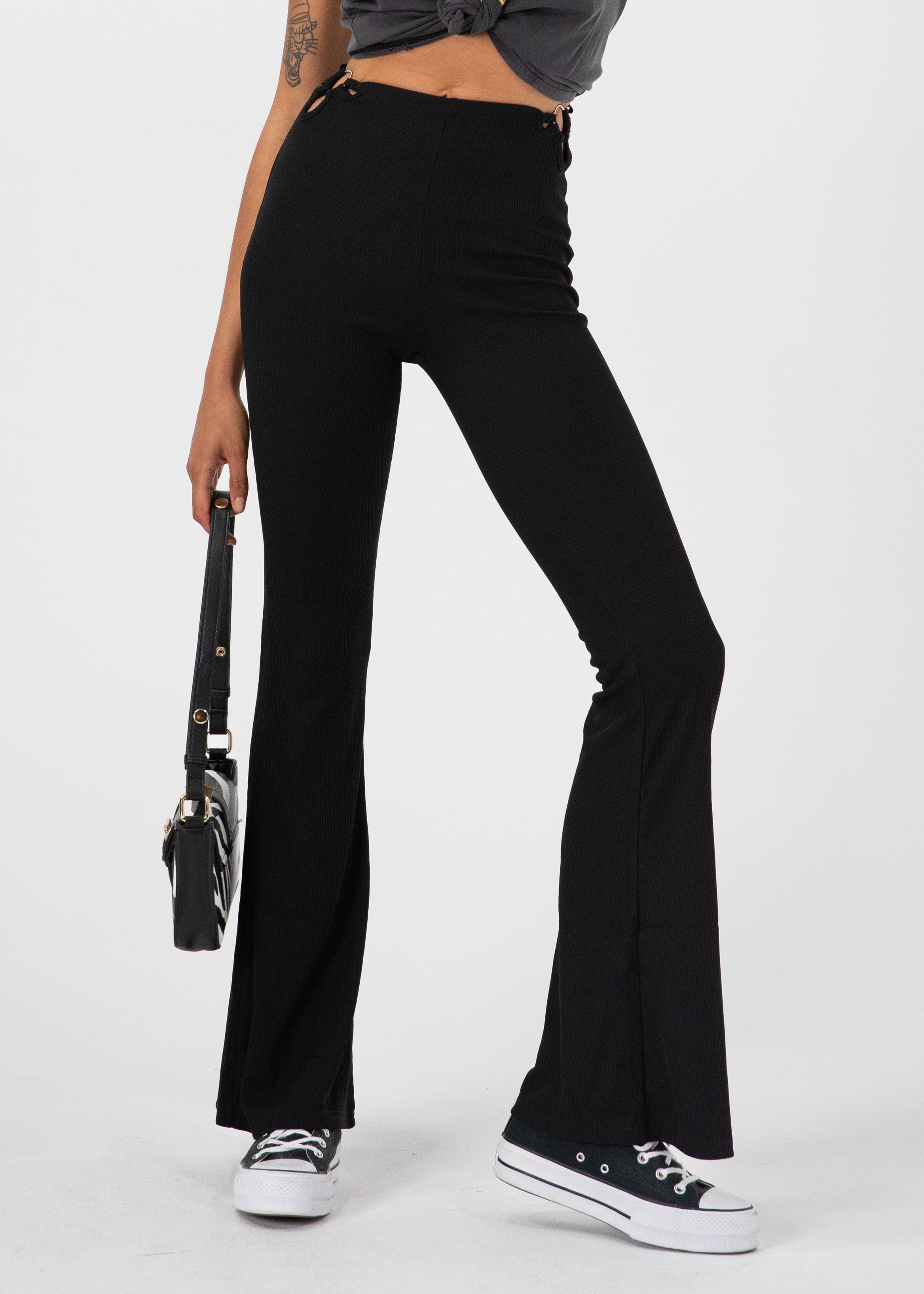 Nobody Knows Flare Pants - Black