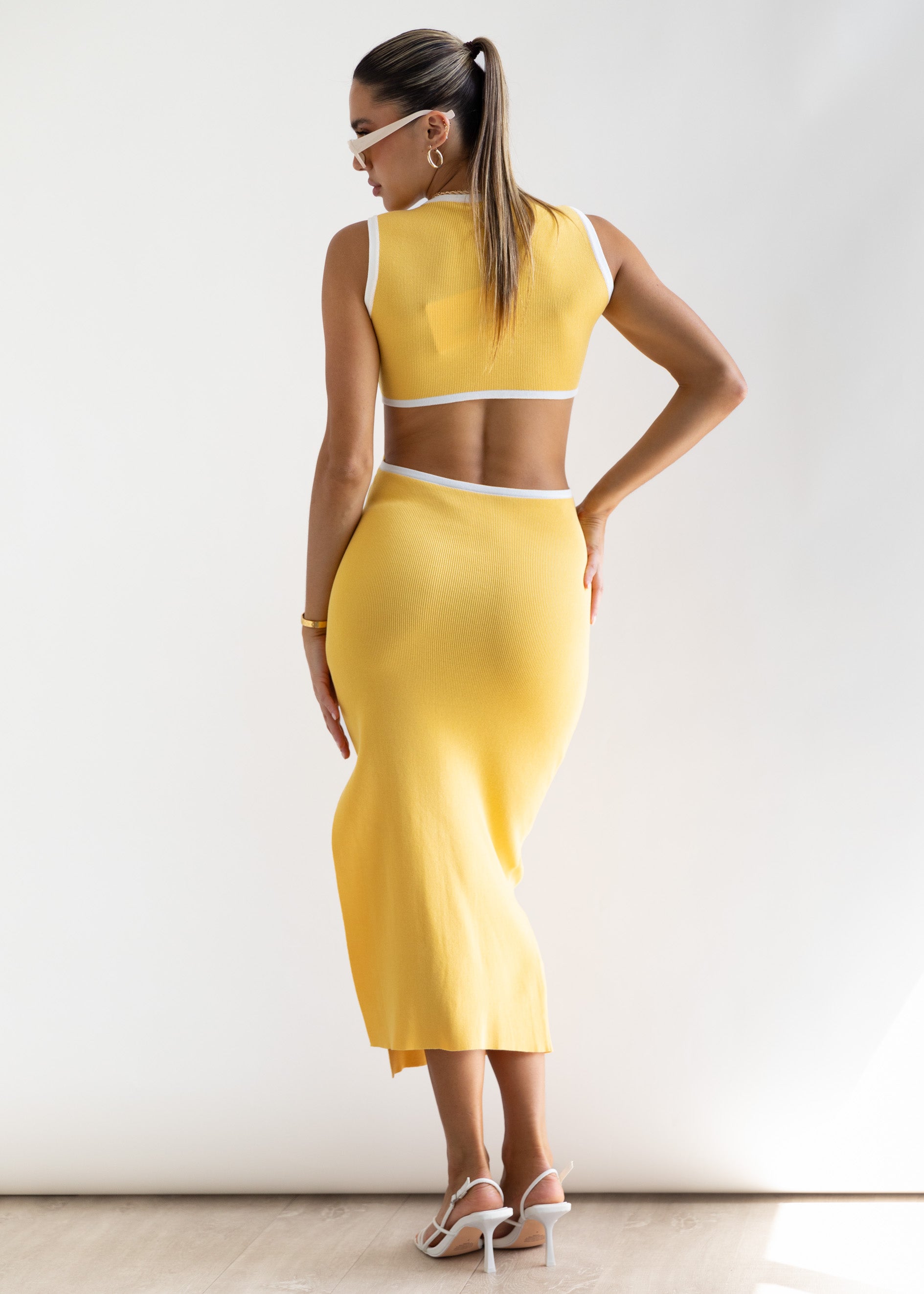 Jimmie Knit Midi Dress - Yellow