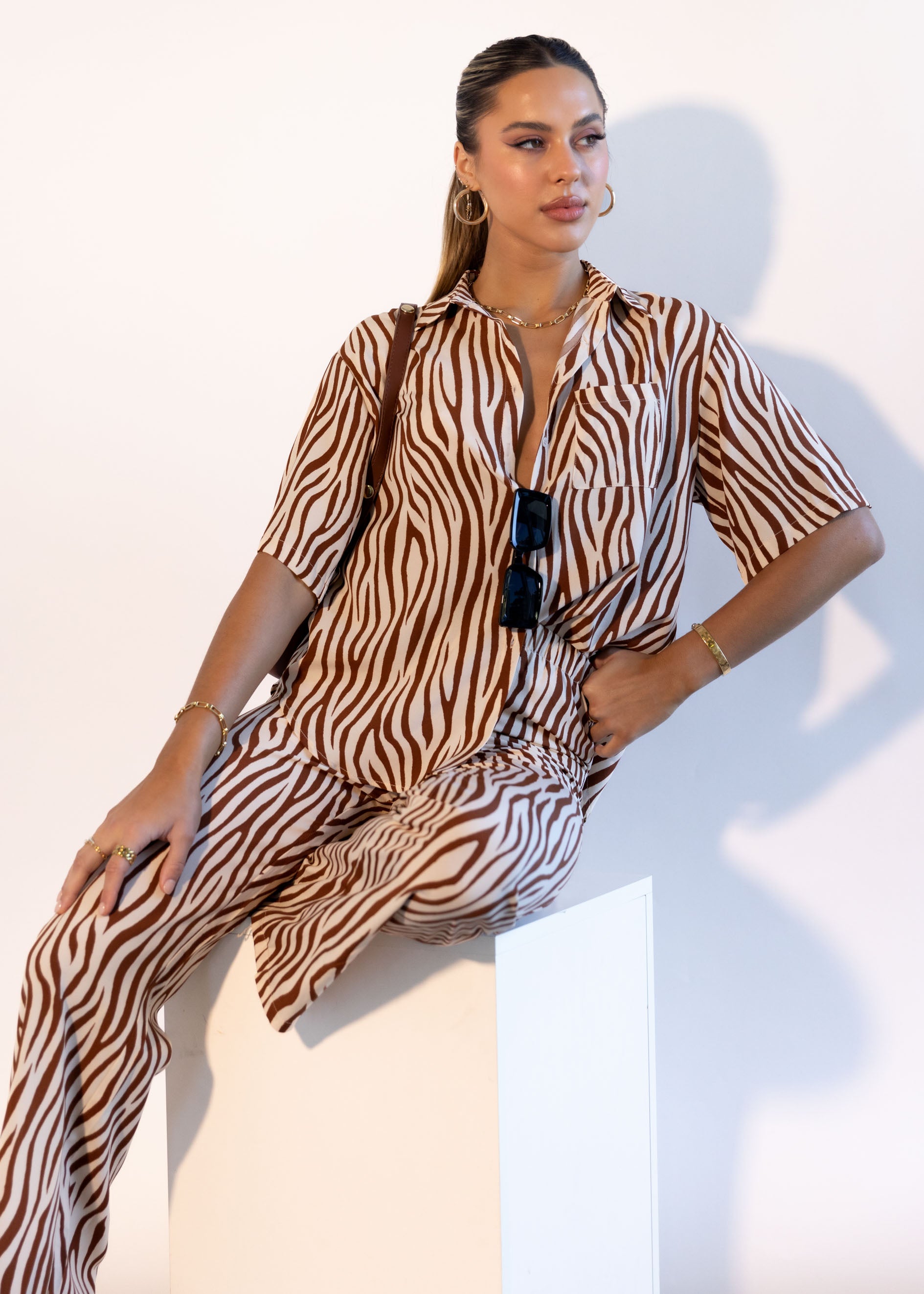 Kyaah Shirt - Brown Zebra