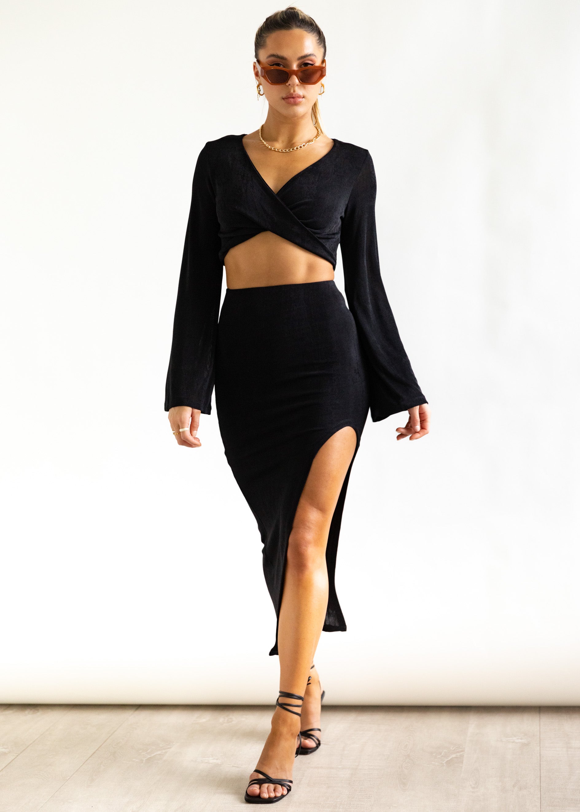 Taleah Midi Skirt - Black
