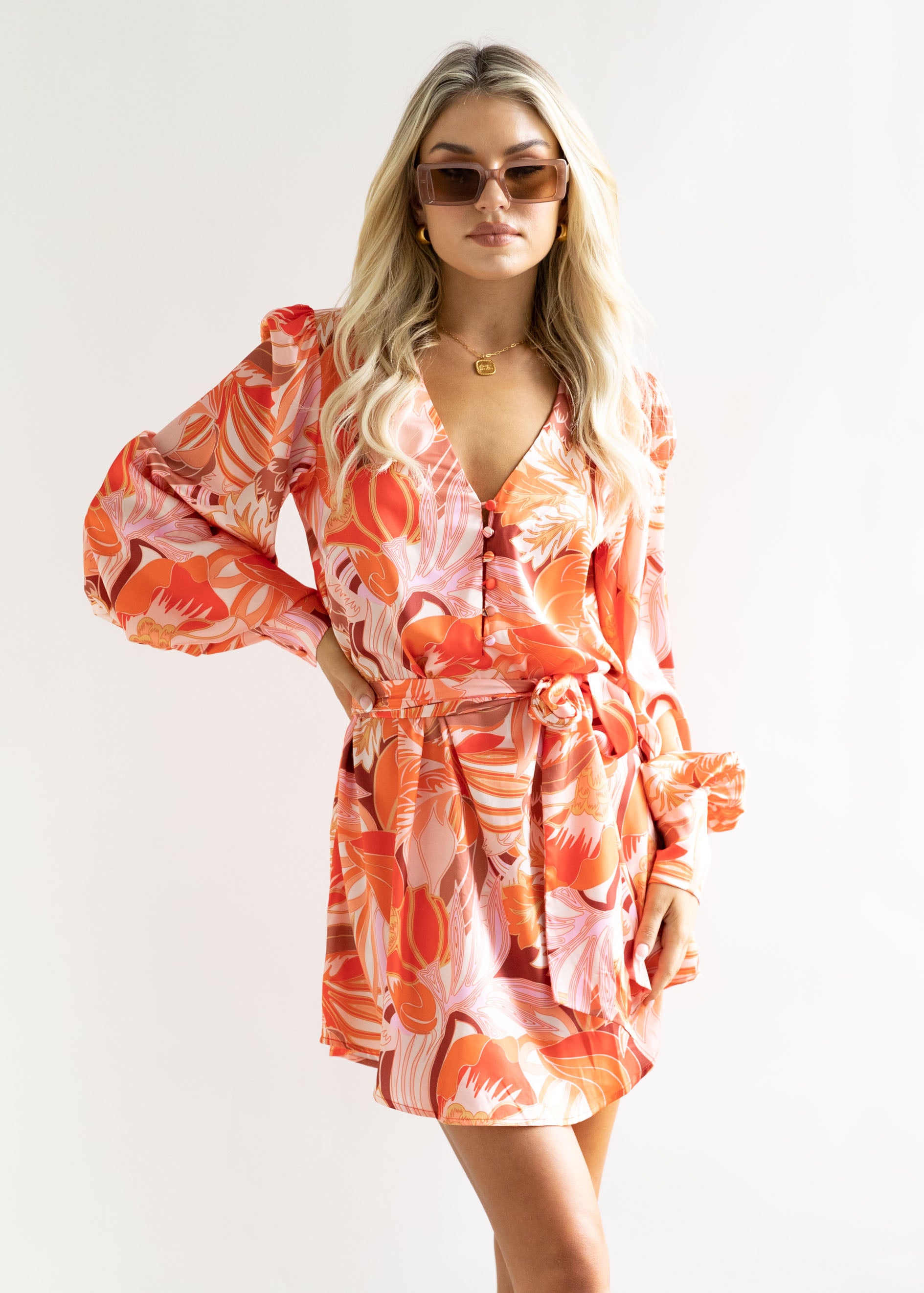 Seania Dress - Tangerine Swirl