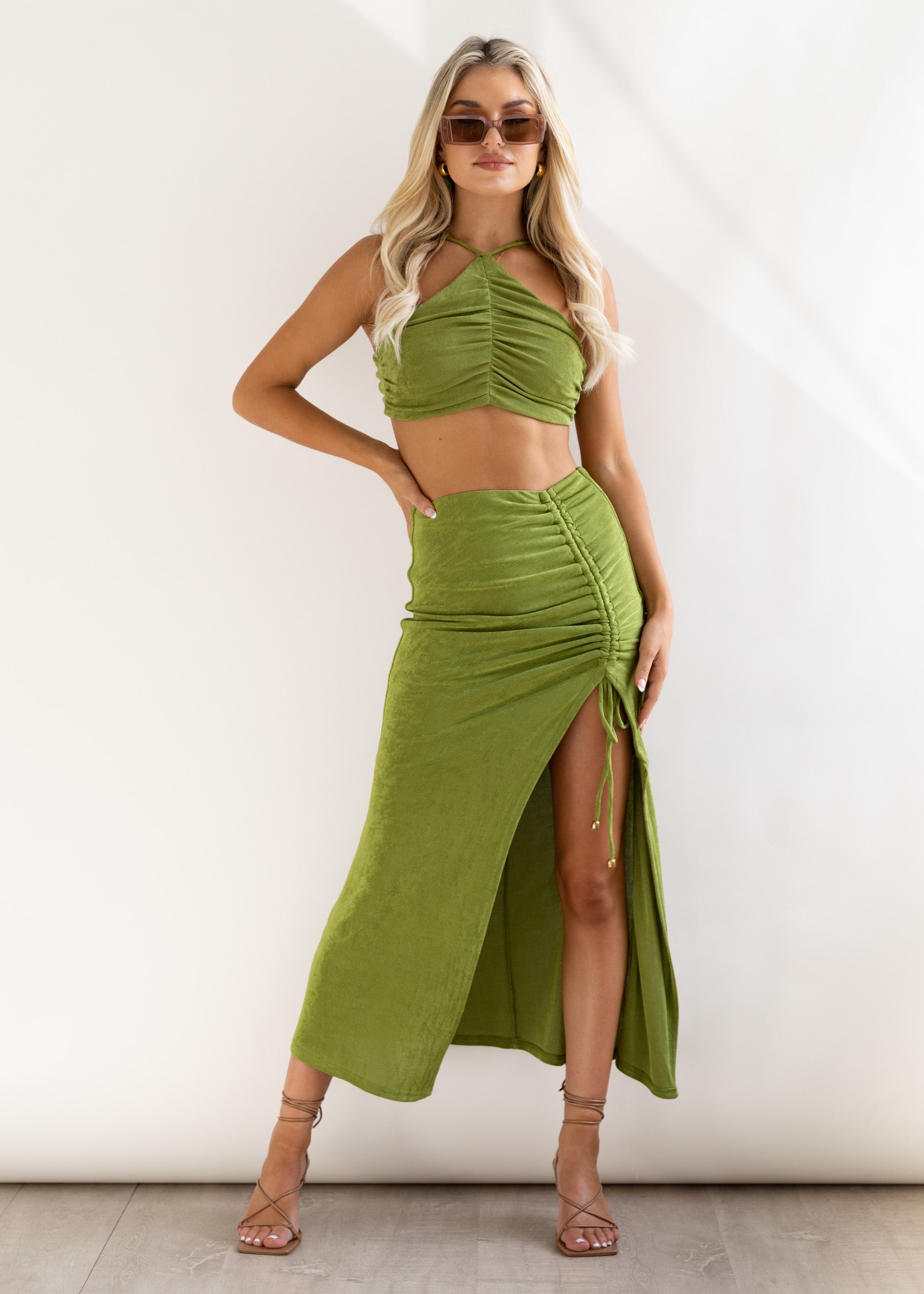 Charlize Maxi Skirt - Olive