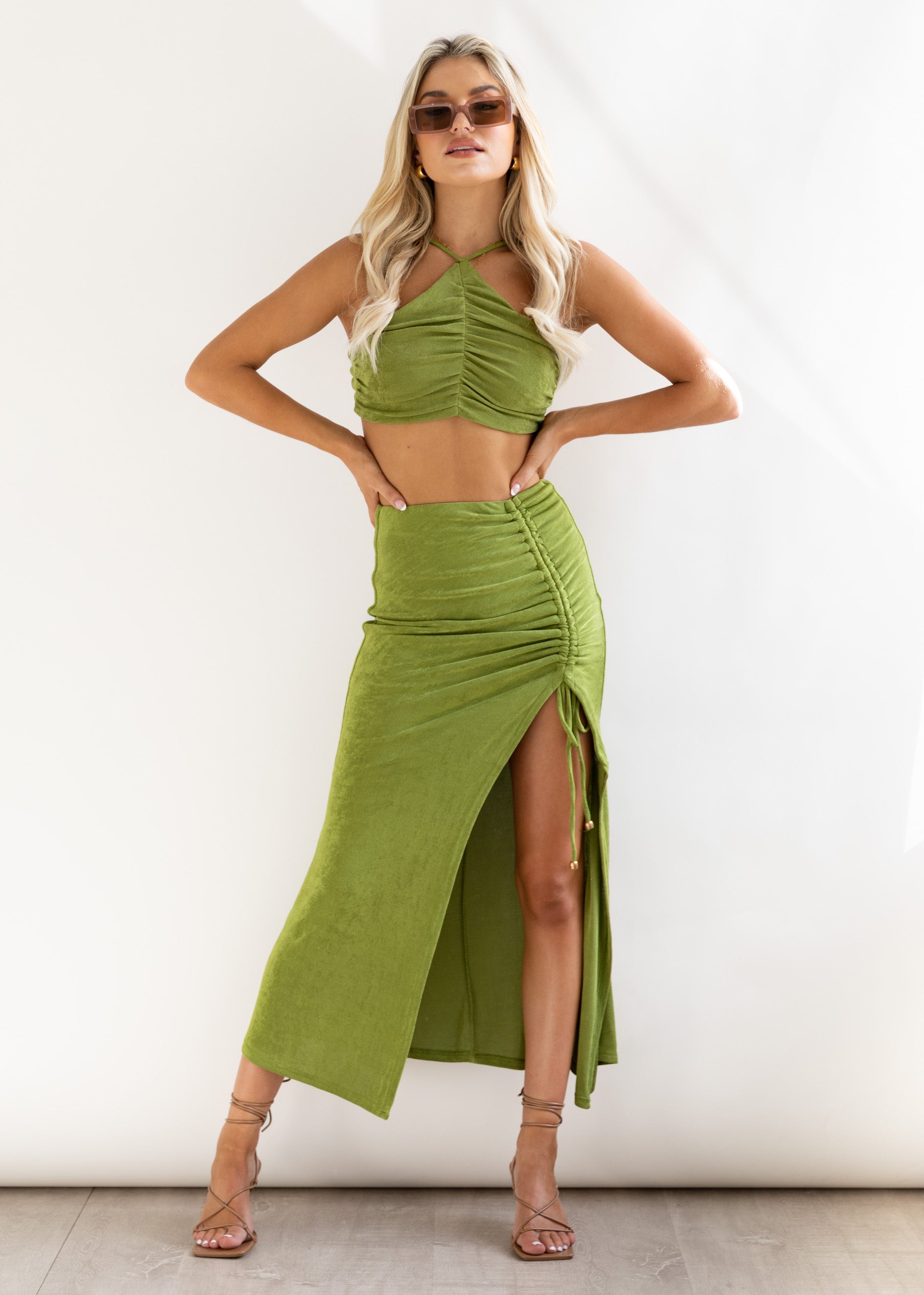 Charlize Maxi Skirt - Olive