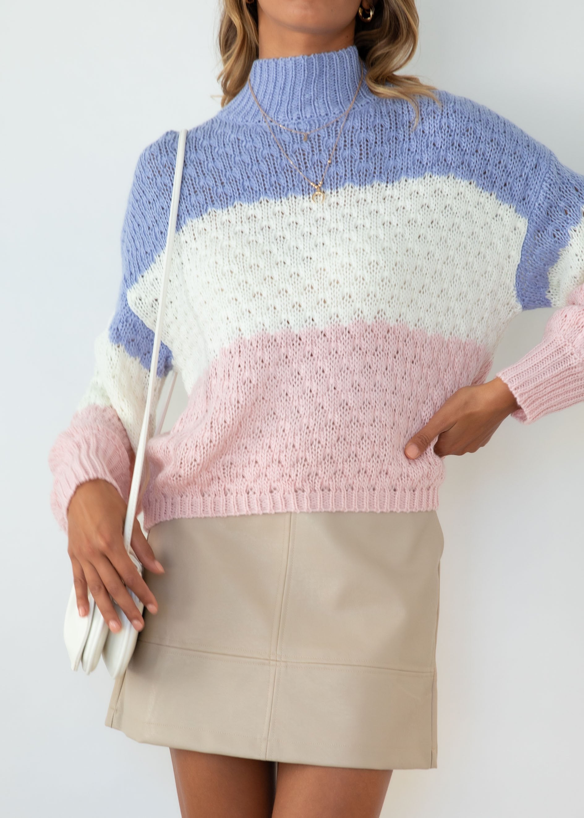Snowfall Sweater - Lilac Stripe